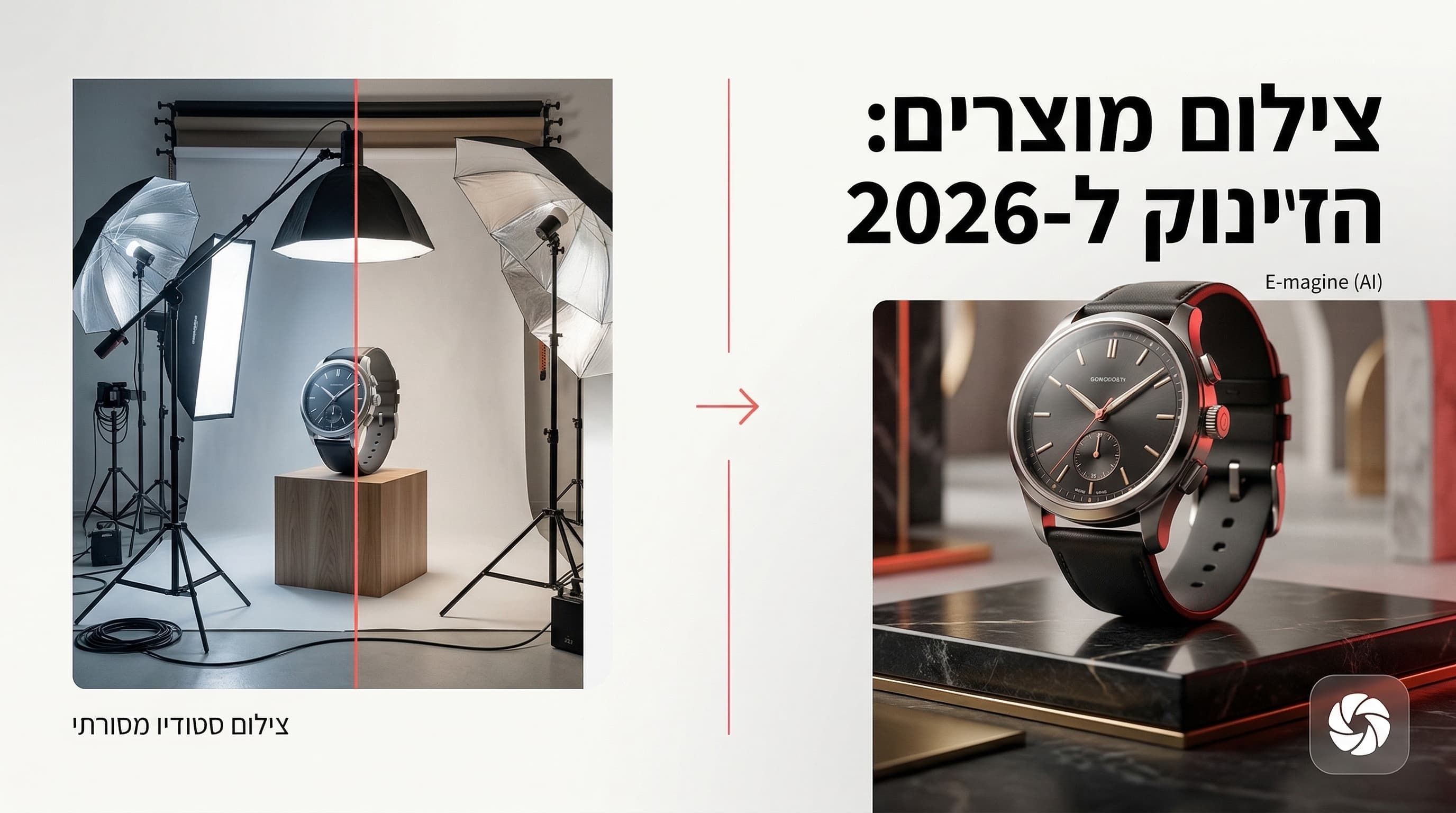 צילום מוצרים לאתרי אינטרנט ב-2026: המדריך המלא למעבר מסטודיו יקר לבינה מלאכותית מדויקת